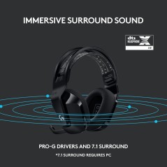 Logitech G G733 LIGHTSPEED Wireless RGB Gaming Headset – Immersive Wireless Audio & Stylish Black Design